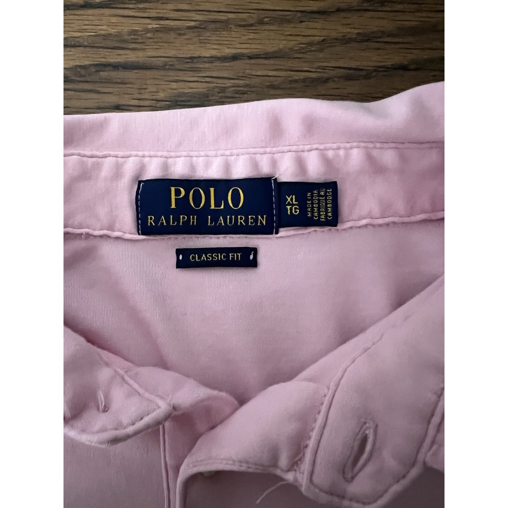 Polo Ralph Lauren Classic Fit Pink‎ Polo Shirt XL Men's Casual Preppy - Picture 2 of 3